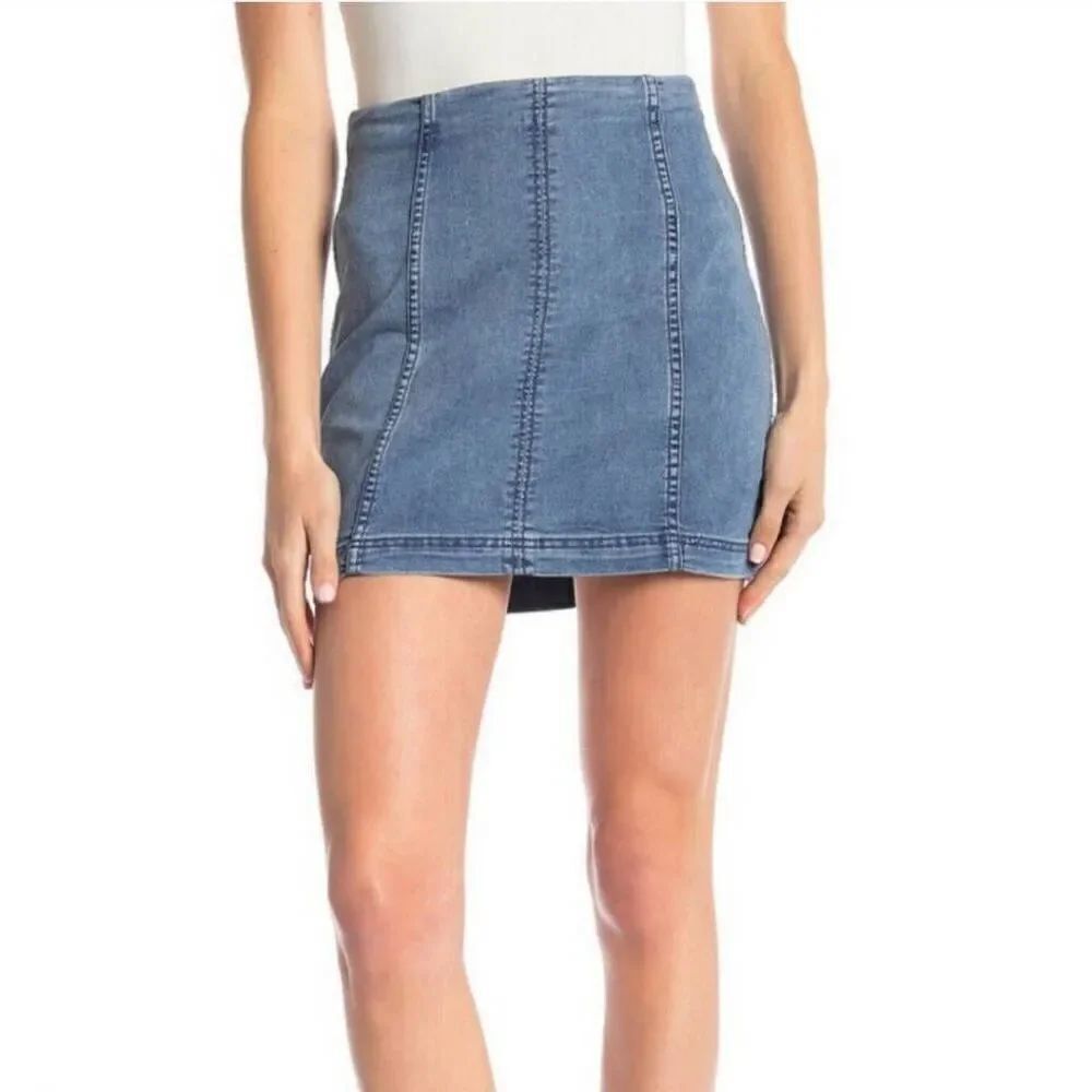 Free People Modern Femme Denim Skirt